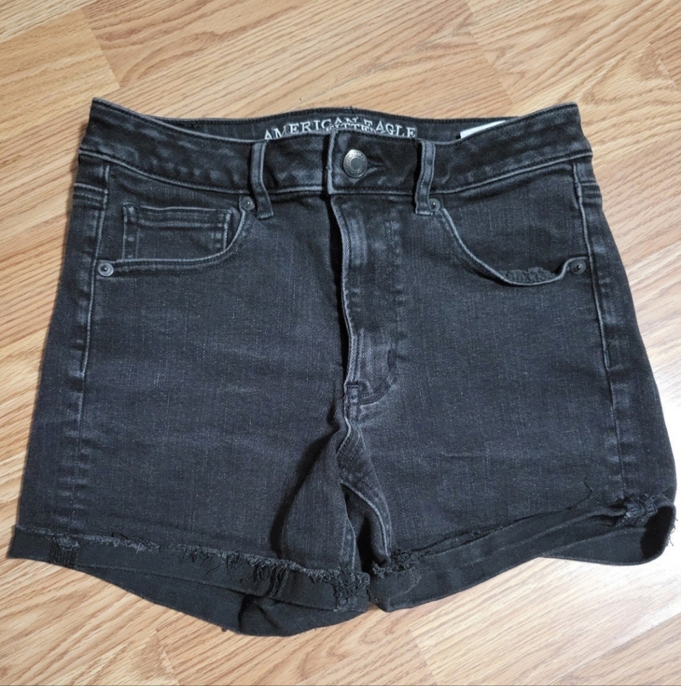 American Eagle Outfitters Black Jean Shorts High-Waisted
